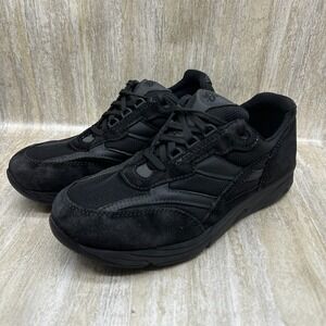 SAS Journey Suede Mesh Shoes Men 10.5 WIDE Black Lace Up Sneakers Tripad Comfort